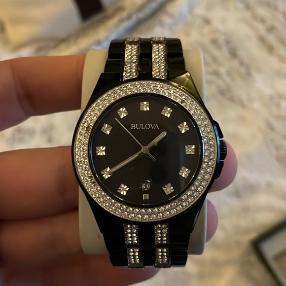 Bulova Date Diamond and Crystal Men’s Dress Watch - Picture 6 of 15